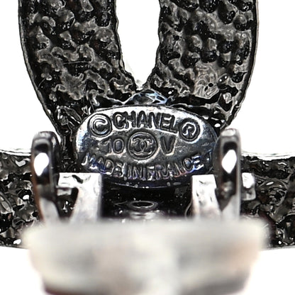Chanel Ruthenium CC Bead Drop Clip On Earrings Black 4 of 6