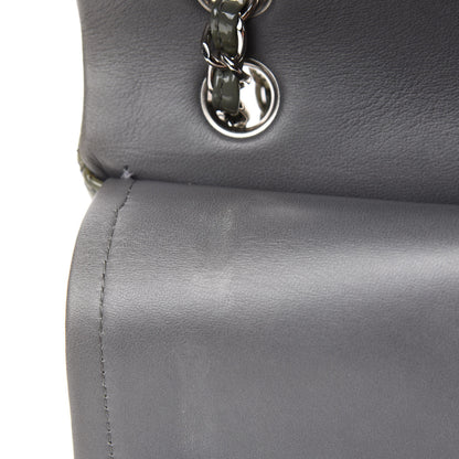 Chanel Patent Calfskin Quilted Medium Double Flap Grey 10 of 12