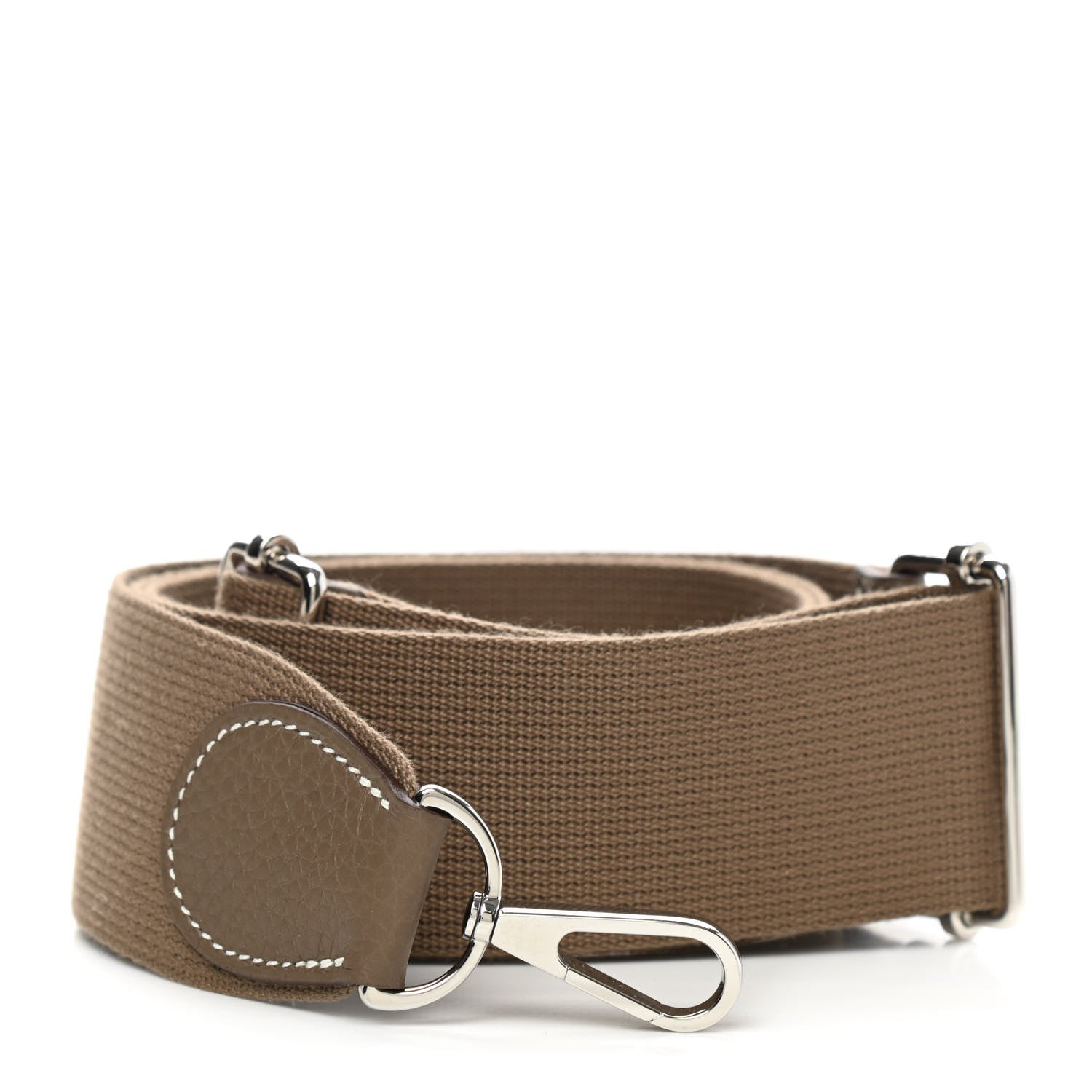 Hermes Toile Taurillon Clemence Shoulder Strap Etoupe 1 of 3
