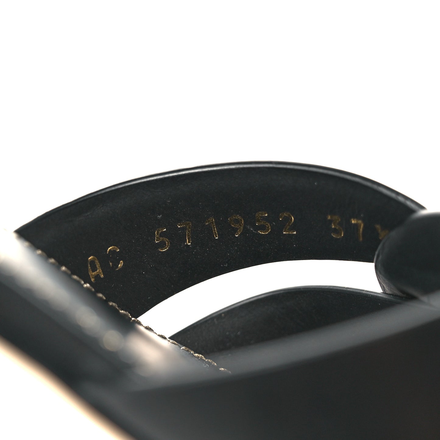Calfskin Tribute 05 Slide Sandals 37.5 Black