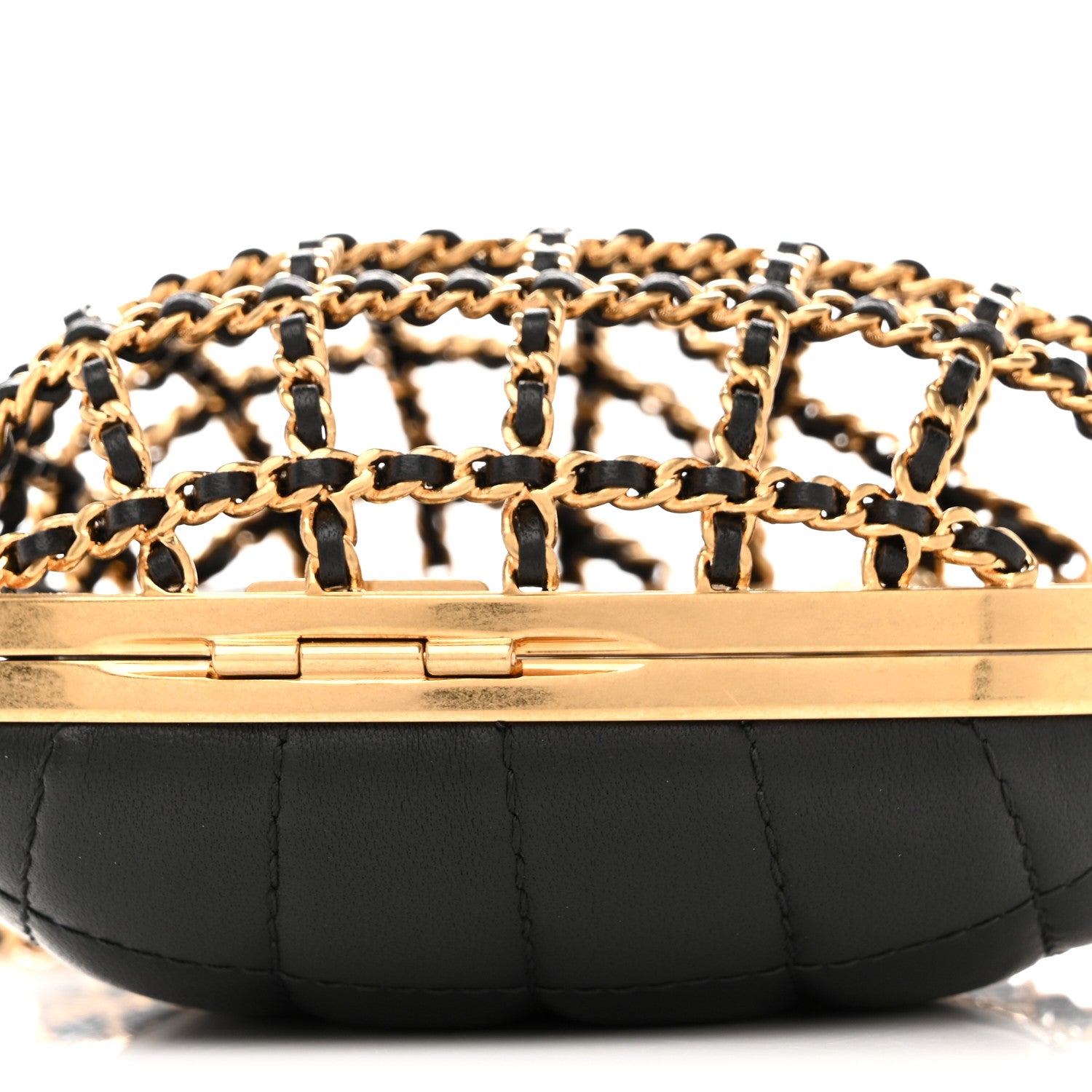 ちこみ様 シャネル ふんわり キルティング ショルダー ポーチ 非売品 黒 CH Chanel Metal Lambskin Quilted CC Heart Minaudiere Crossbody Black