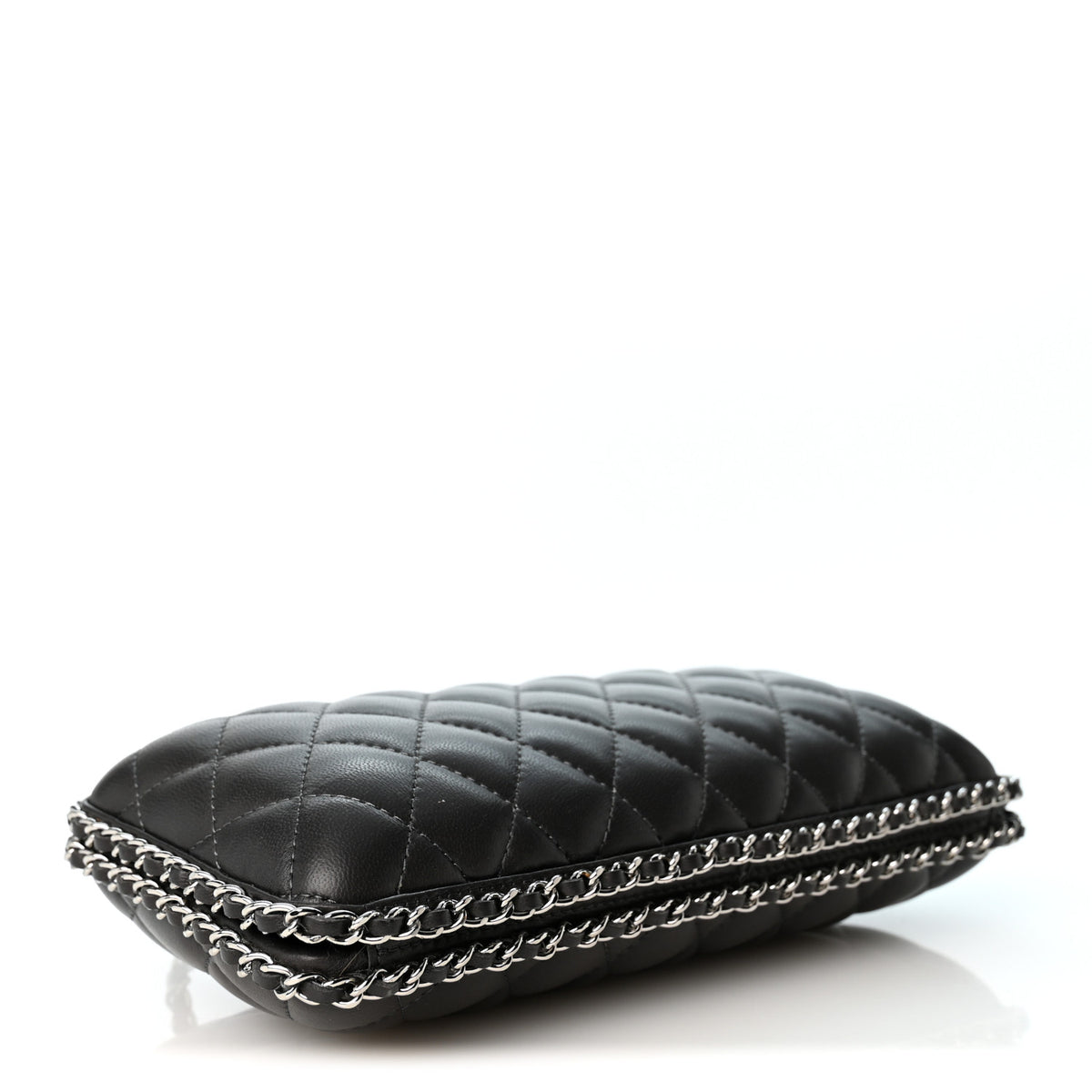 Chanel Lambskin Quilted Chain Around Clutch Grey 4 of 10