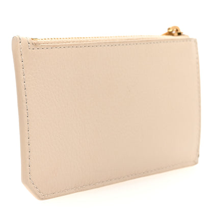 Saint Laurent Grained Calfskin Monogram 5 Fragments Zip Pouch Card Holder Beige 3 of 7