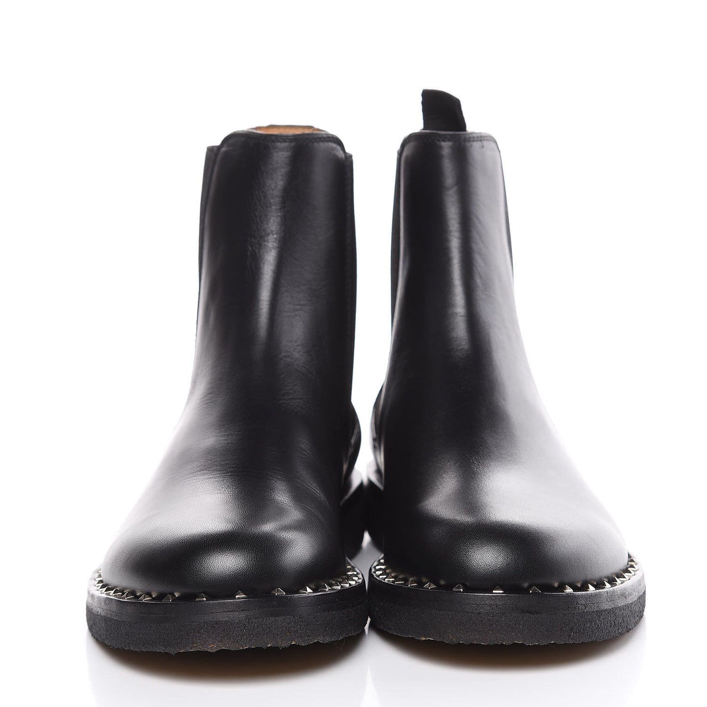 Calfskin Soul Rockstud Beatle Chelsea Ankle Boots 40 Black