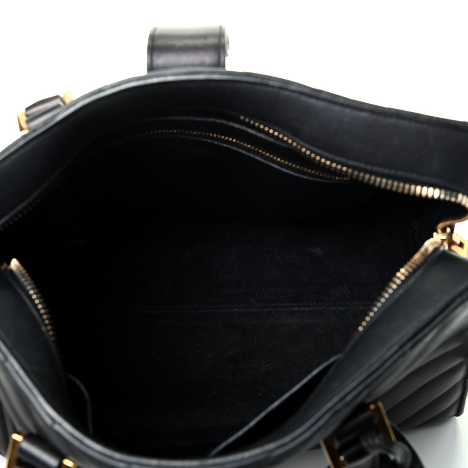 Saint Laurent Calfskin Matelasse Chevron Small Monogram Cabas Black 4 of 4