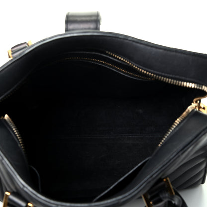 Saint Laurent Calfskin Matelasse Chevron Small Monogram Cabas Black 4 of 4