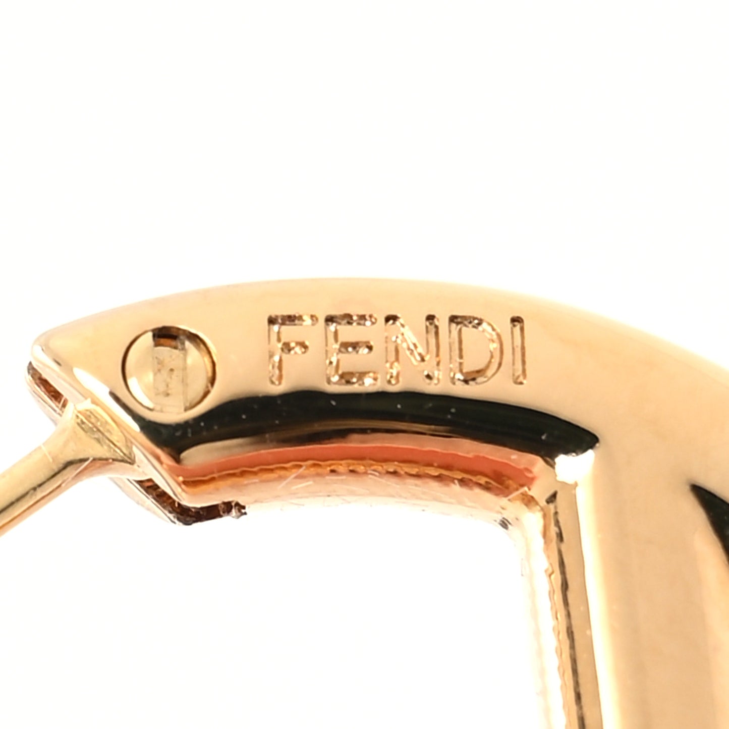 Metal FF Hoop Earrings Gold