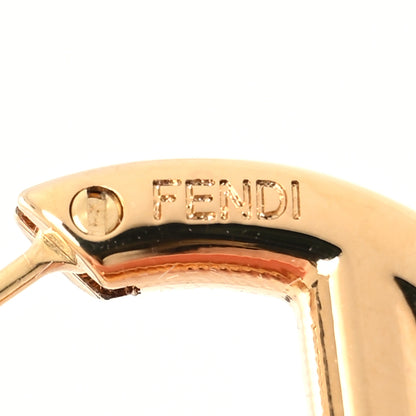 Fendi Metal FF Hoop Earrings Gold 4 of 5