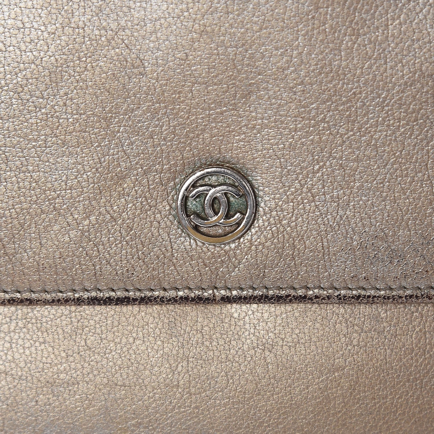 Chanel Metallic Goatskin Wallet On Chain WOC Gold 21 of 21