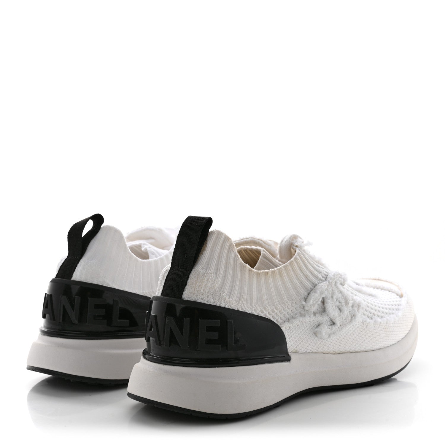 Chanel Fabric Logo Sneakers 36.5 White 4 of 12