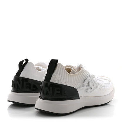 Chanel Fabric Logo Sneakers 36.5 White 4 of 12