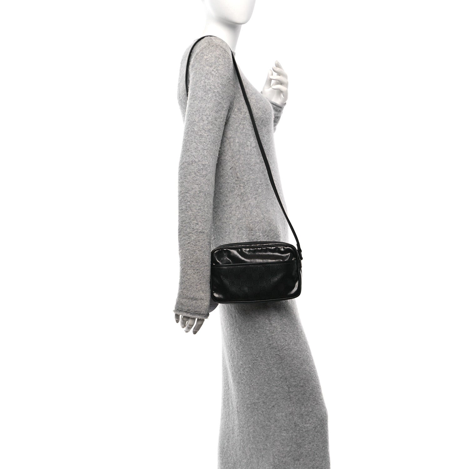 Gucci GG Crystal Monogram Mini Shoulder Bag Black 2 of 10