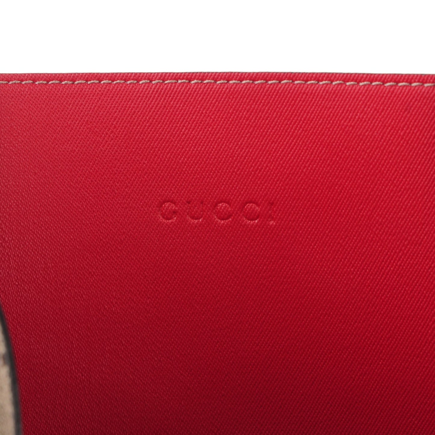 GG Supreme Monogram Small Reversible Tote Beige Red