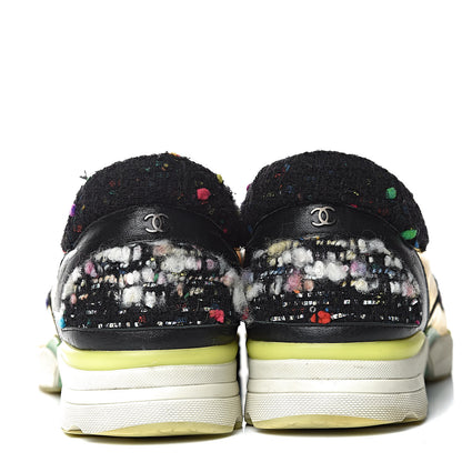 Chanel Tweed Lambskin Runway Sneakers 39 Black Multicolor 12 of 13