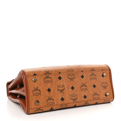 MCM Visetos Top Handle Satchel Cognac 3 of 7