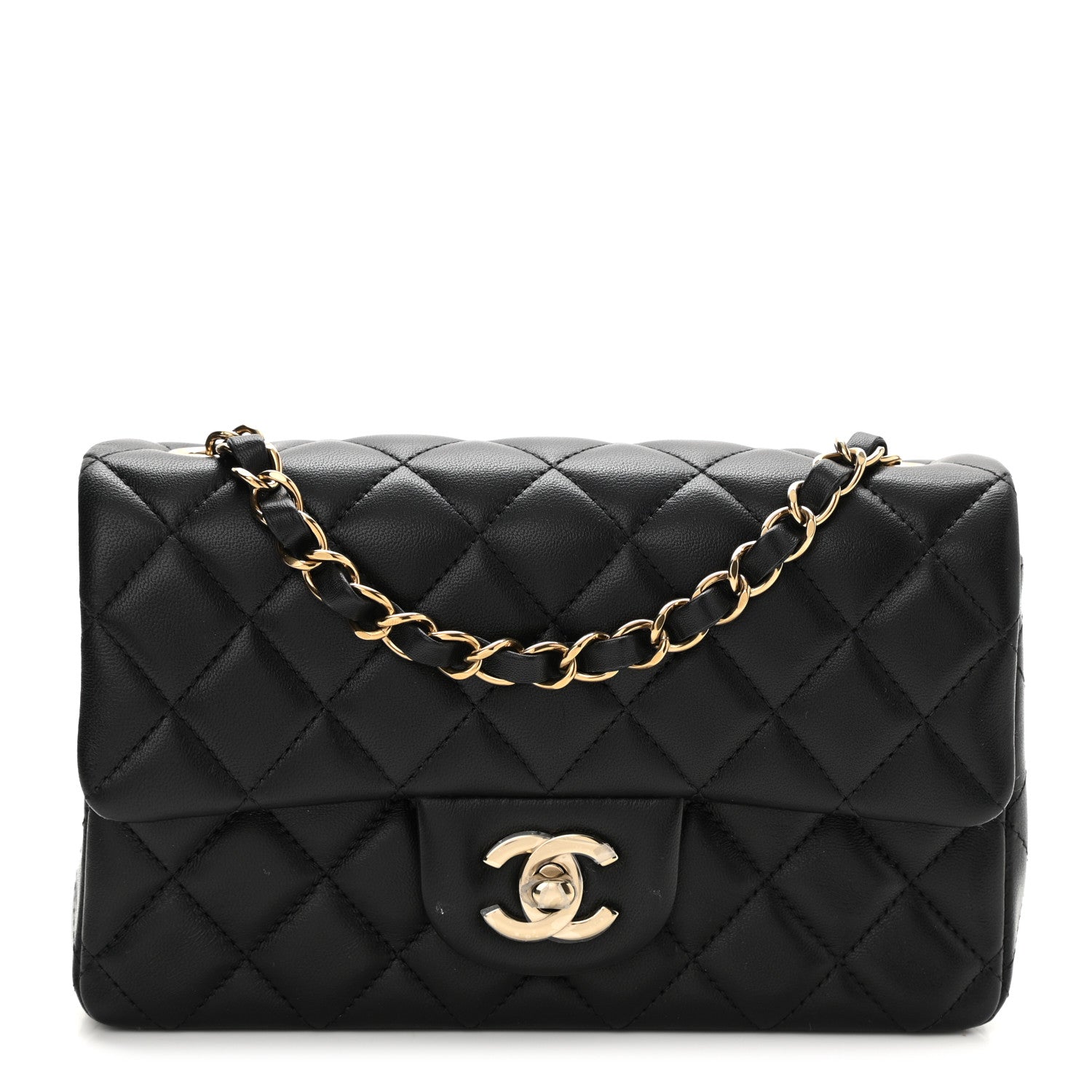 Chanel Lambskin Quilted Mini Rectangular Flap Black 1 of 11