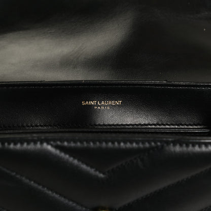 Saint Laurent Calfskin Y Quilted Monogram Toy Loulou Crossbody Bag Black 7 of 15