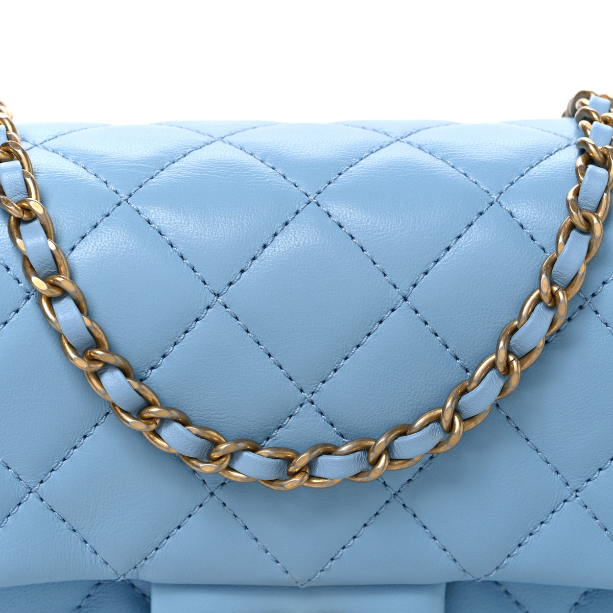 Chanel Lambskin Quilted Mini Pearl Crush Flap Light Blue 7 of 9