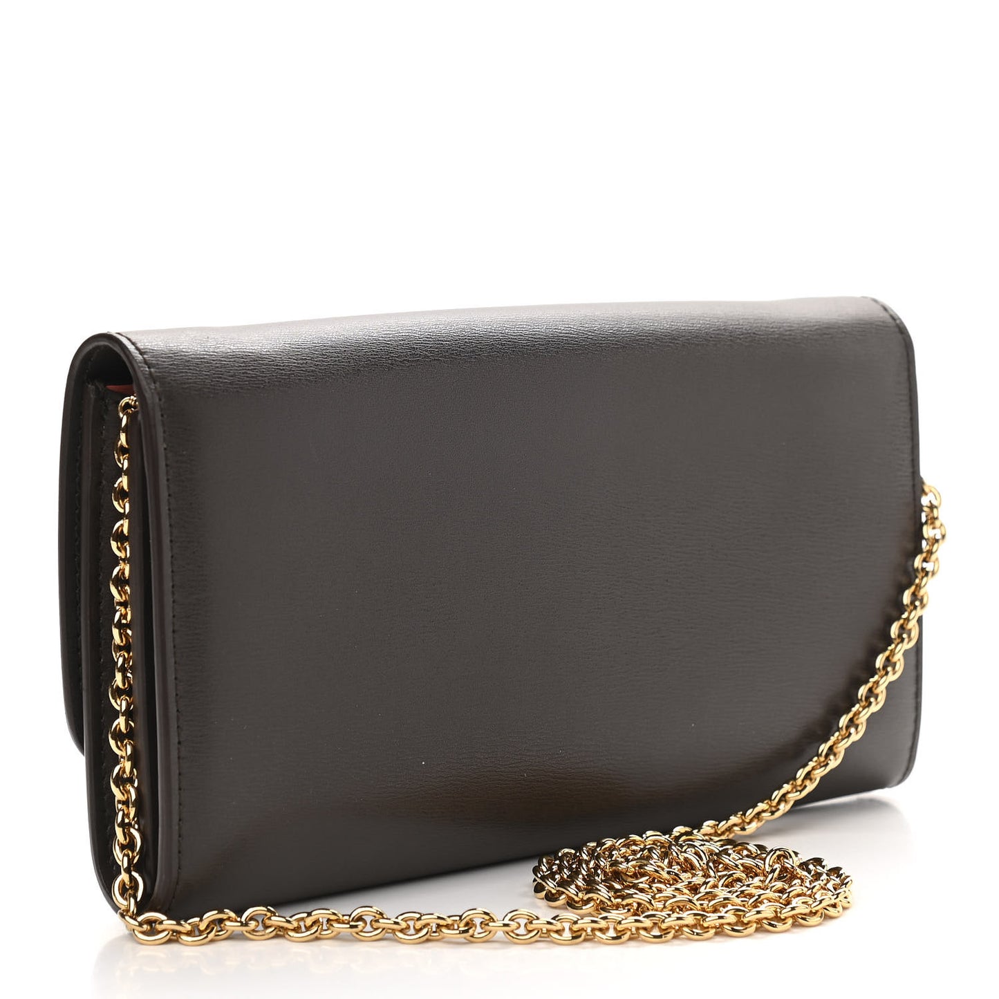 Calfskin City Wallet On Chain Black