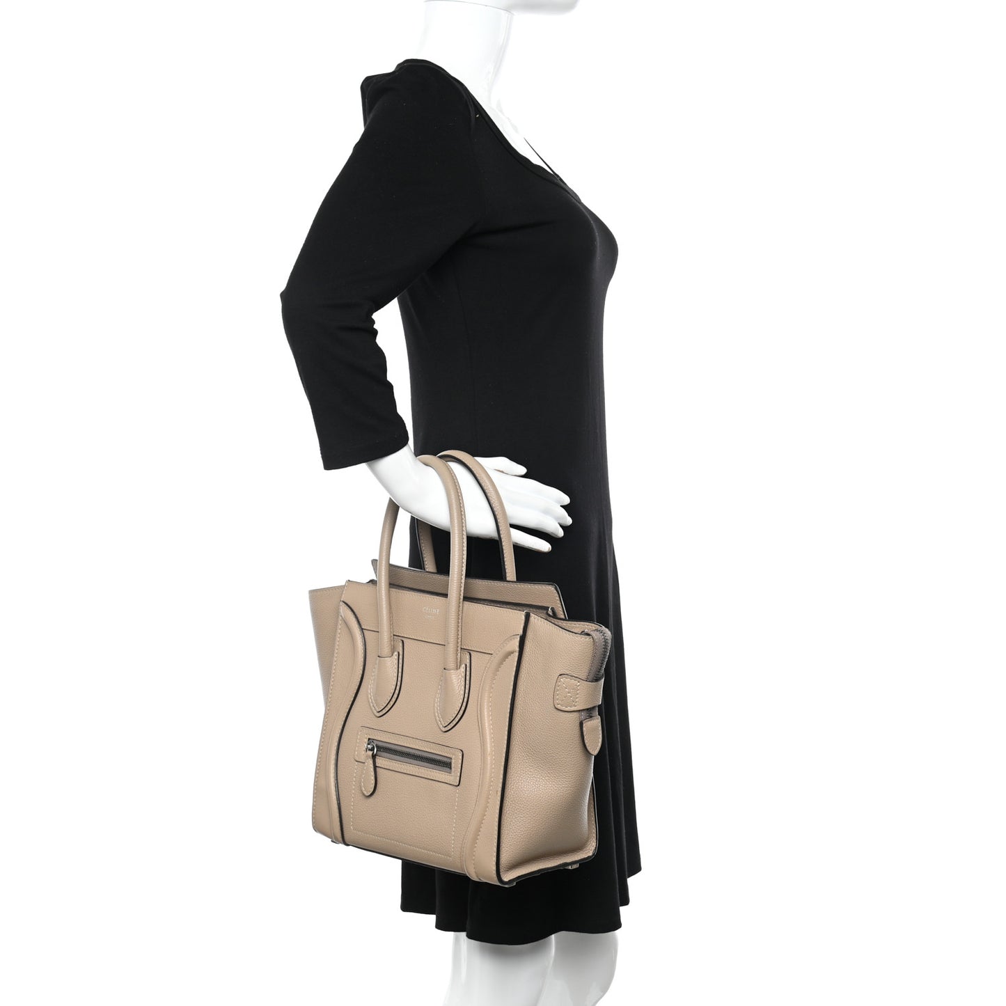 Drummed Calfskin Micro Luggage Dune