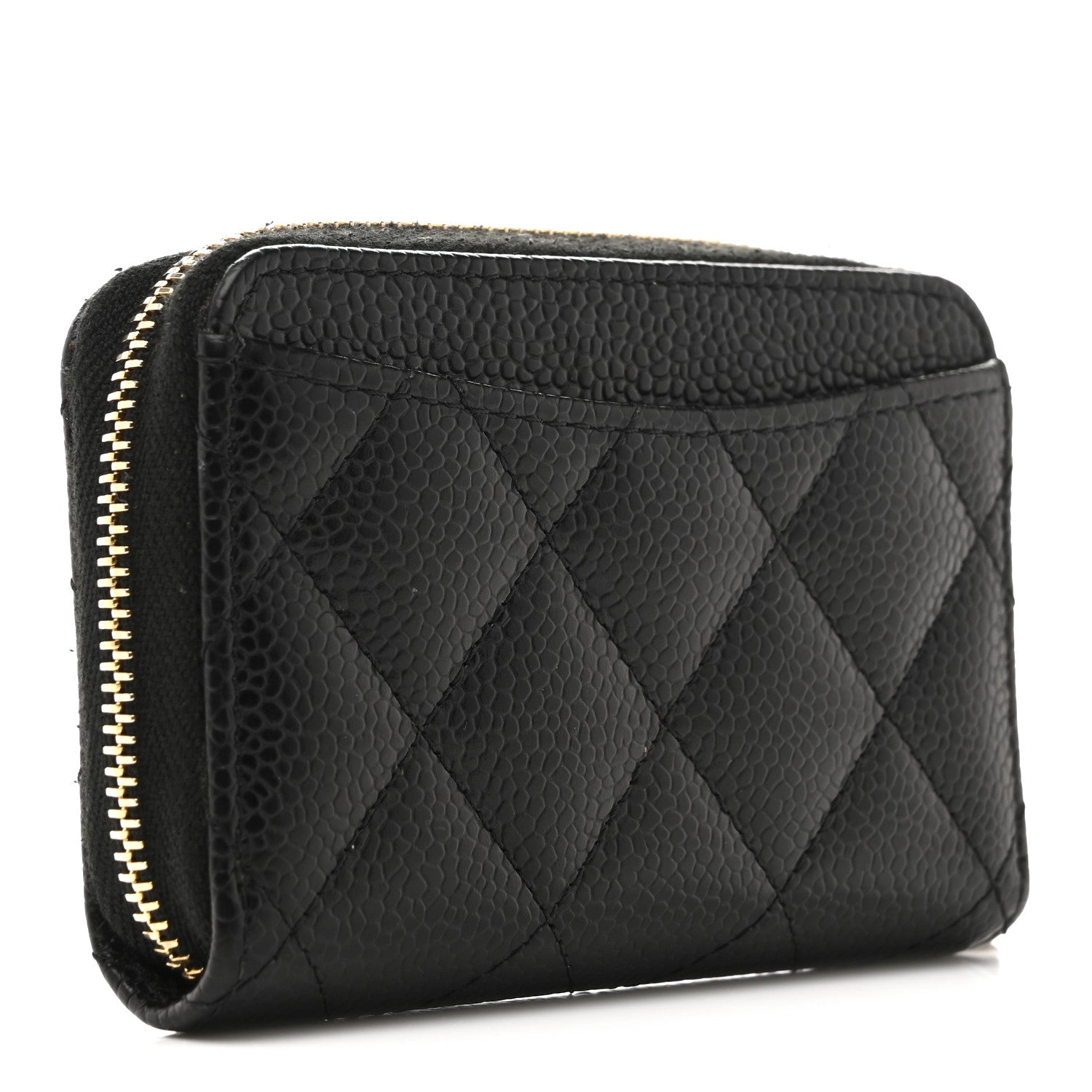 Chanel Caviar Quilted Zip Coin Purse Black 3 of 10