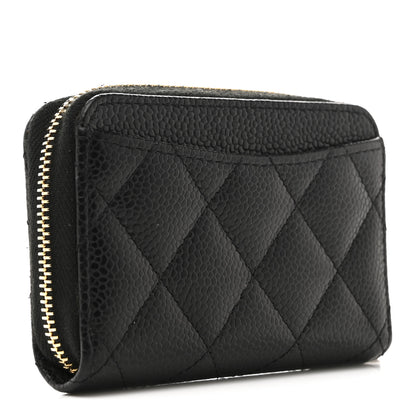 Chanel Caviar Quilted Zip Coin Purse Black 3 of 10