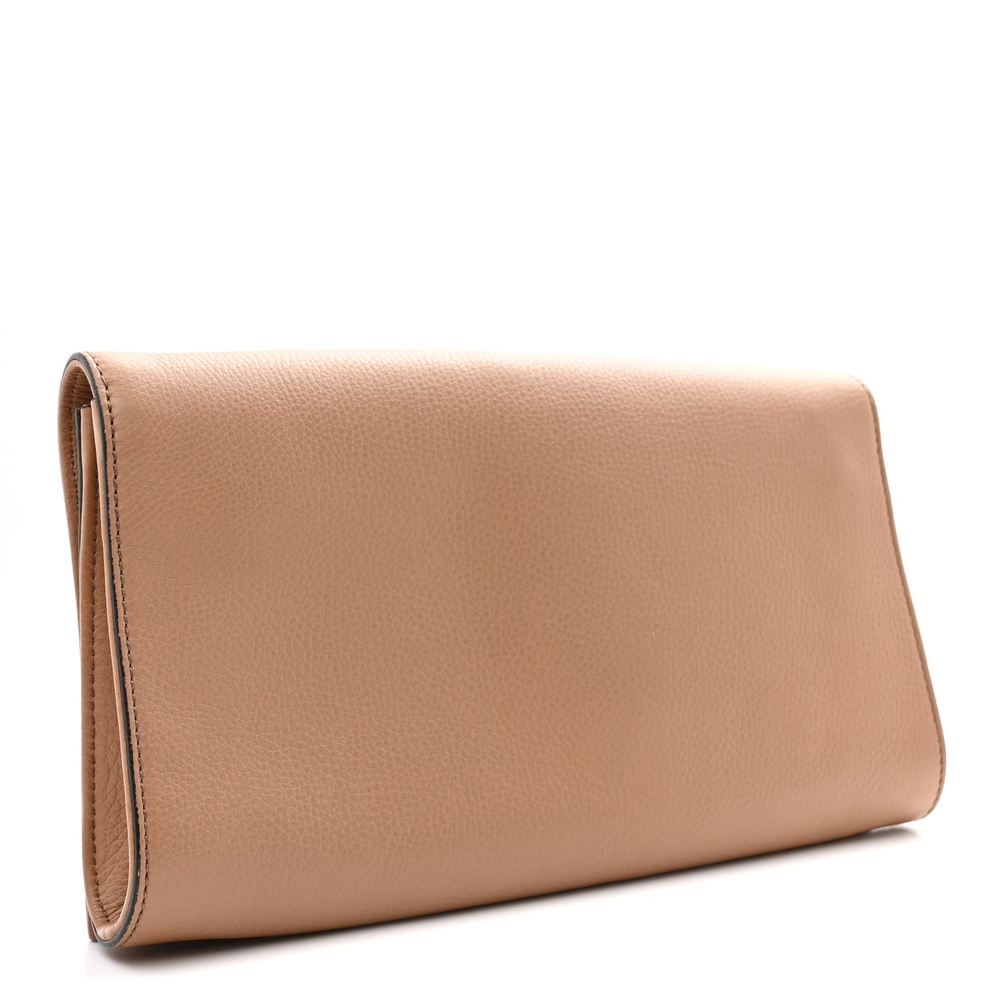 Pebbled Calfskin Medium Soho Clutch Camelia