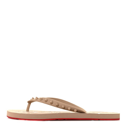 Christian Louboutin Rubber Spike Loubi Donna Flip Flop 40 Nude 1 of 6