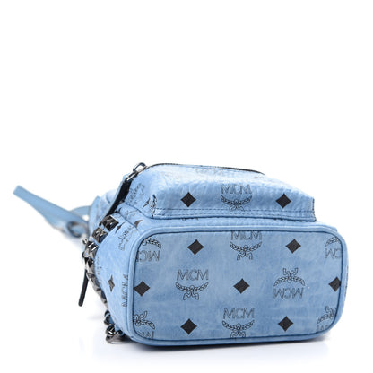 MCM Visetos Side Stud X-Mini Stark Bebe Boo Backpack Blue 3 of 10