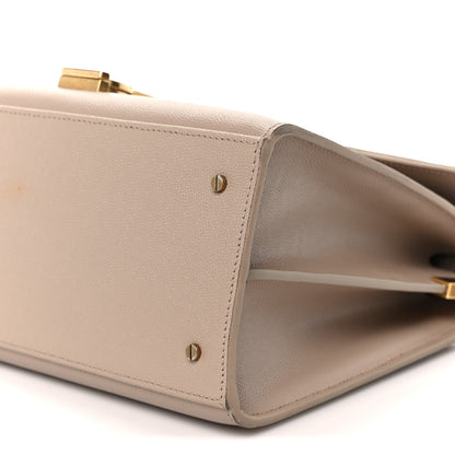 Saint Laurent Grain de Poudre Medium Classic Monogram Cassandra Top Handle Dark Beige 11 of 12