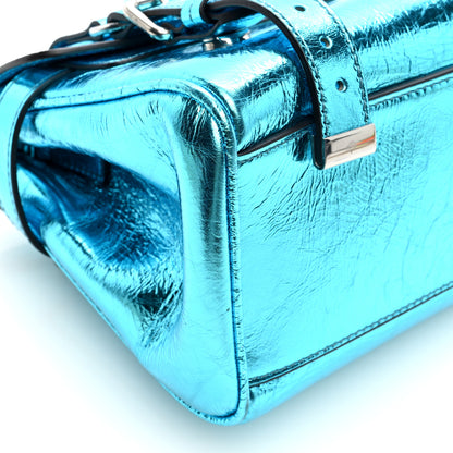 Mulberry Metallic Crinkled Calfskin Mini Alexa Portobello Blue 8 of 9