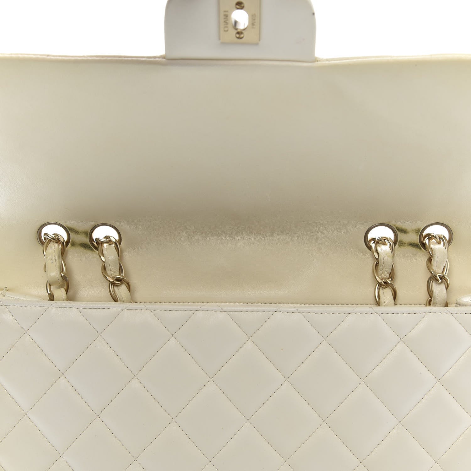Chanel Lambskin Quilted Jumbo Single Flap Ivory 11 of 15