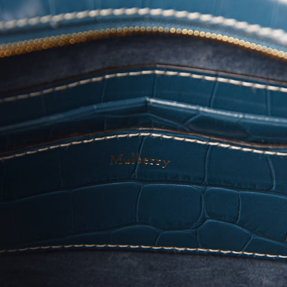 Mulberry Crocodile Embossed Micro Zipped Bayswater Nautical Blue 6 of 9