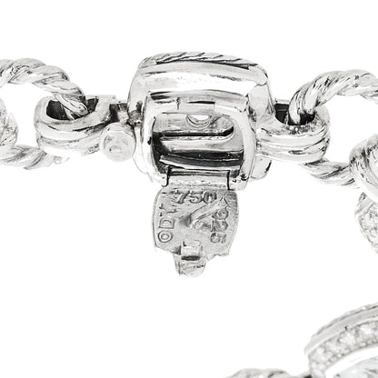 David Yurman Sterling Silver Diamond Prasiolite Albion Cable Link Bracelet 3 of 3