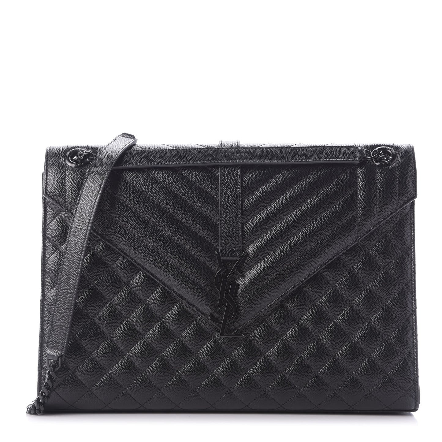 Grain De Poudre Large Tri-Quilt Monogram Satchel Black