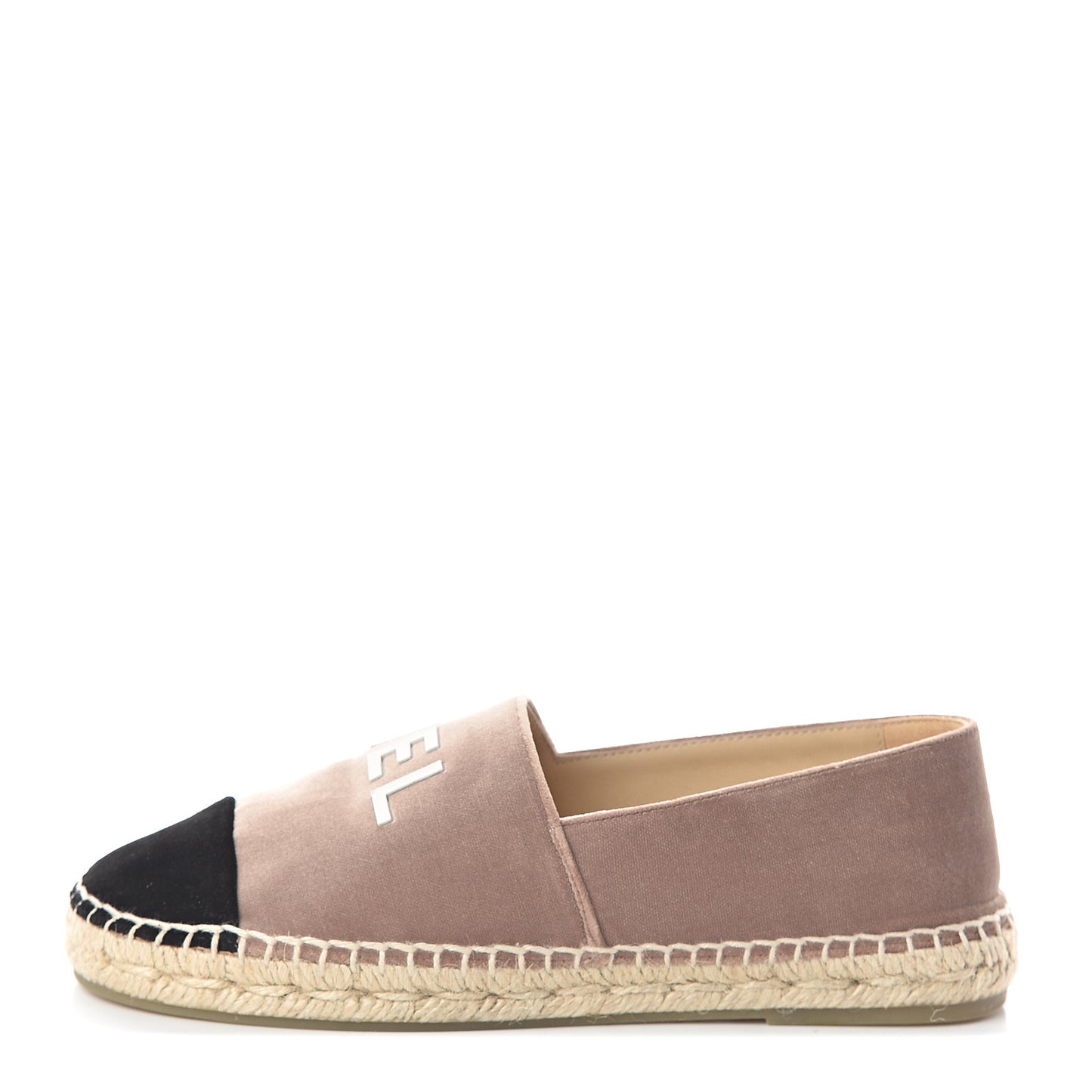 Velvet Logo Espadrilles 37 Beige Black
