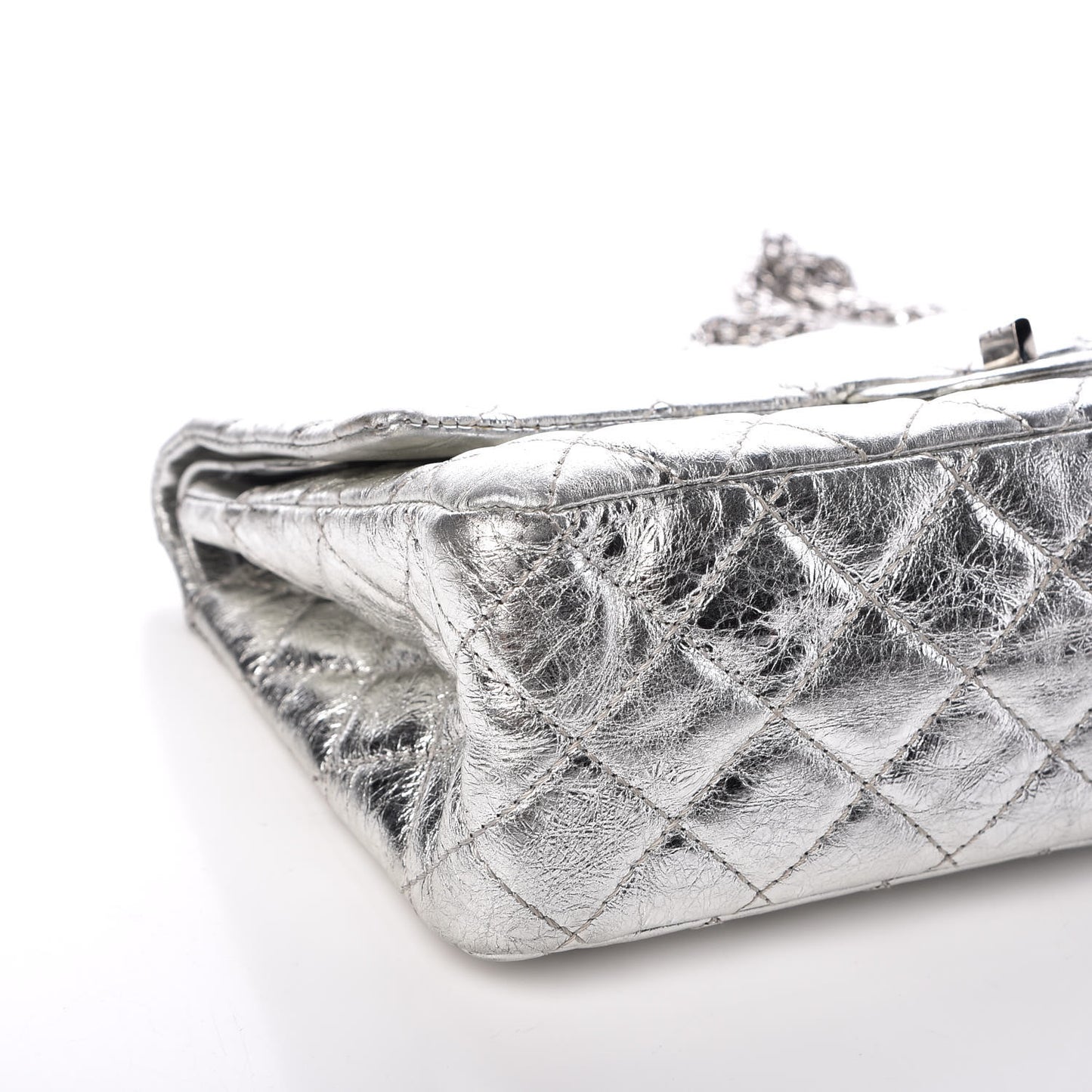 Metallic Aged Calfskin Quilted 2.55 Reissue 226 Flap Silver
