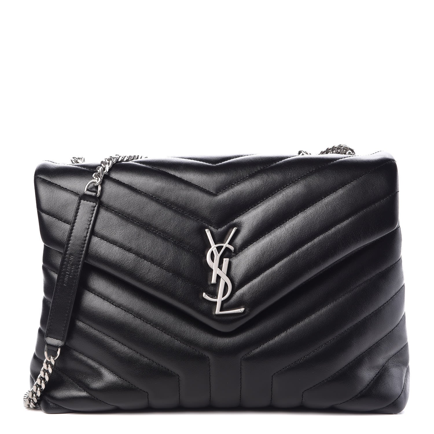 Saint Laurent Calfskin Y Quilted Monogram Medium Loulou Chain Satchel Black 1 of 11
