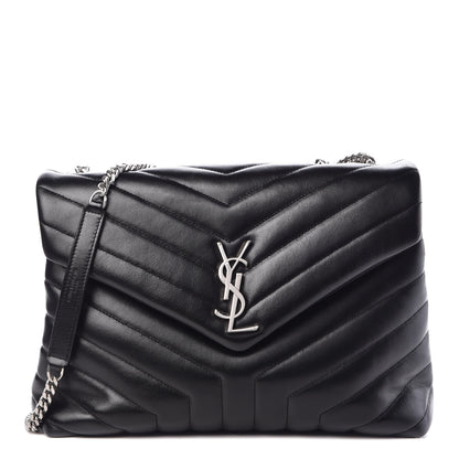 Saint Laurent Calfskin Y Quilted Monogram Medium Loulou Chain Satchel Black 1 of 11