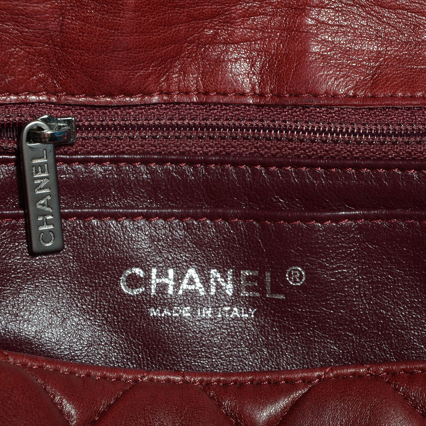 Lambskin Jumbo Single Flap Dark Red