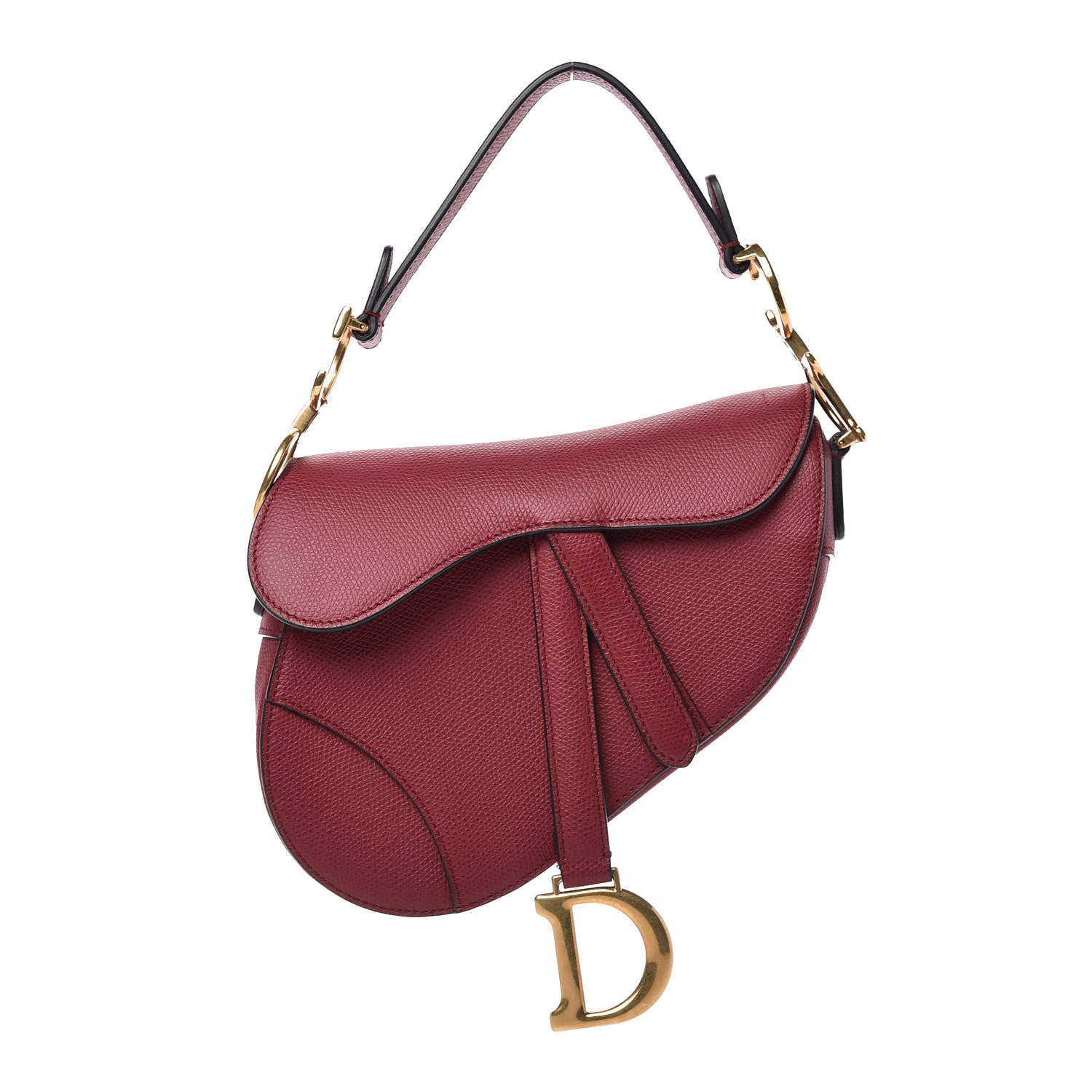 Christian Dior Grained Calfskin Mini Saddle Bag Red 1 of 12
