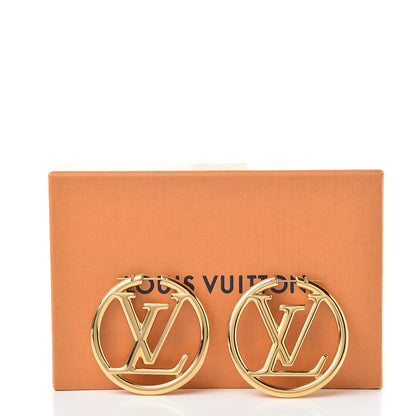 Louis Vuitton Metal Louise Hoop Earrings Gold 5 of 5