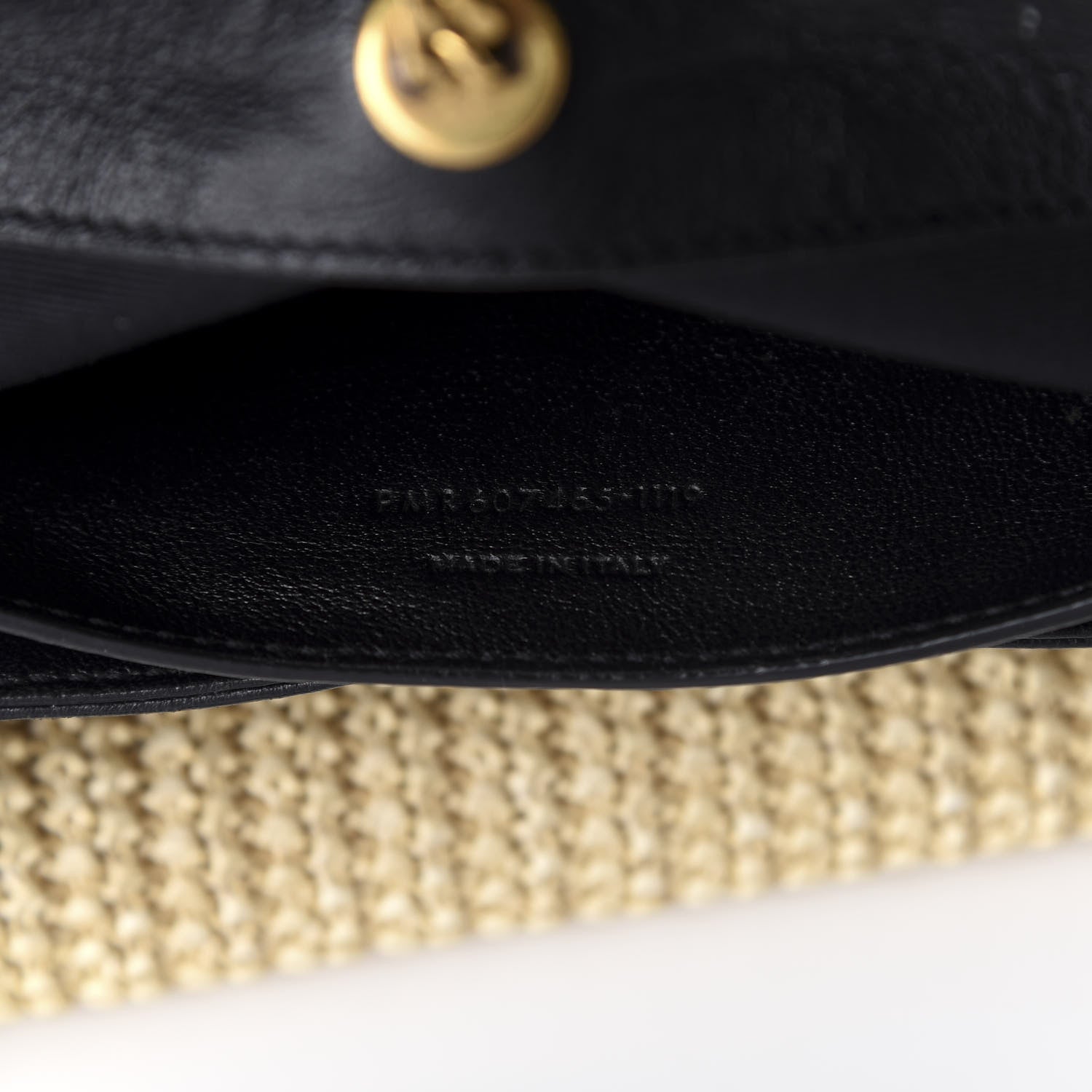 Saint Laurent Raffia Calfskin Small Nolita Shoulder Bag Natural Black 9 of 12