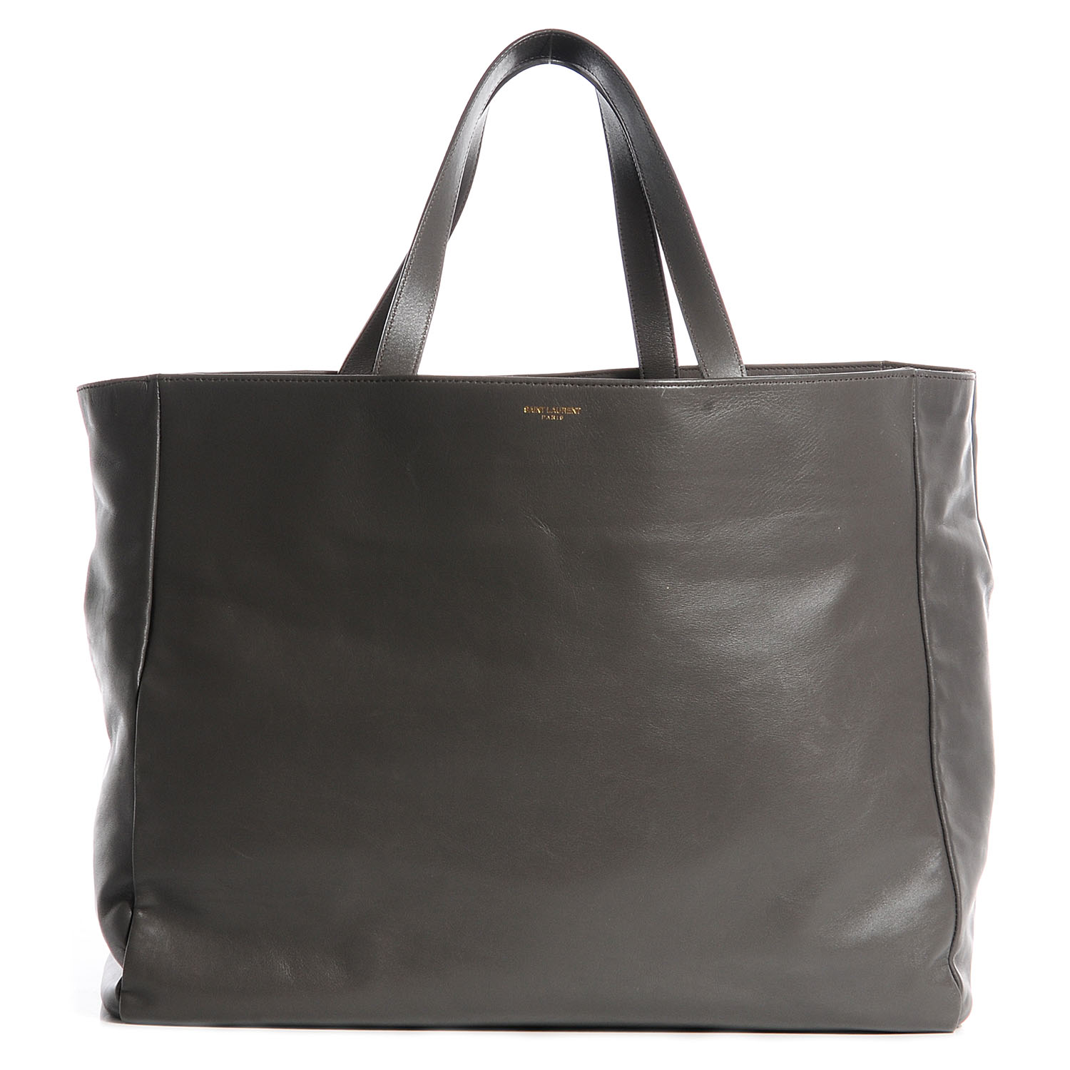 Saint Laurent Leather Reversible East West Shopping Tote Dark Grey 1 of 7