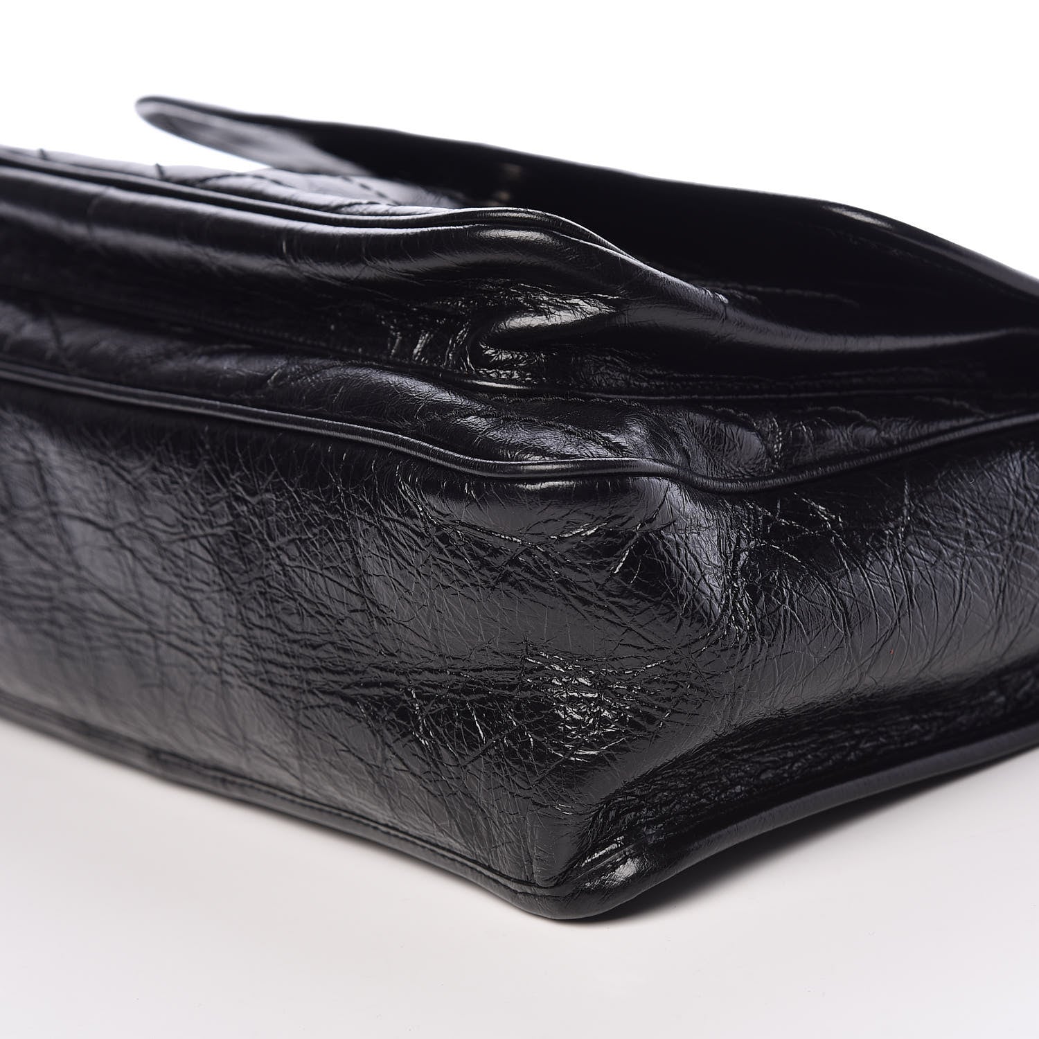 Saint Laurent Crinkled Calfskin Matelasse Monogram Large Niki Chain Satchel Black 9 of 10