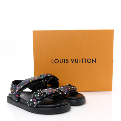 Louis Vuitton LV X TM Monogram Multicolor Sunset Flat Sandals 38 Black 10 of 10
