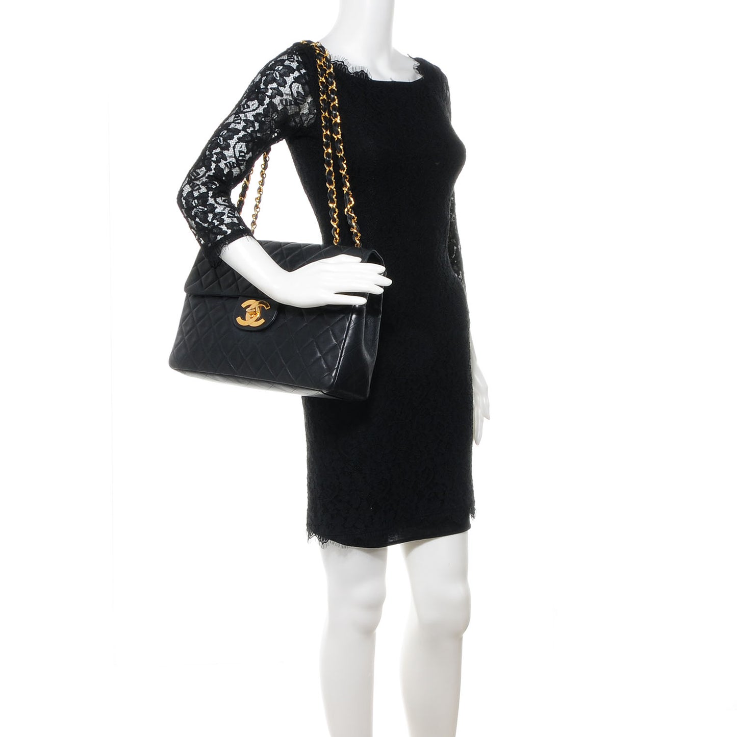 Lambskin XL Jumbo Flap Black