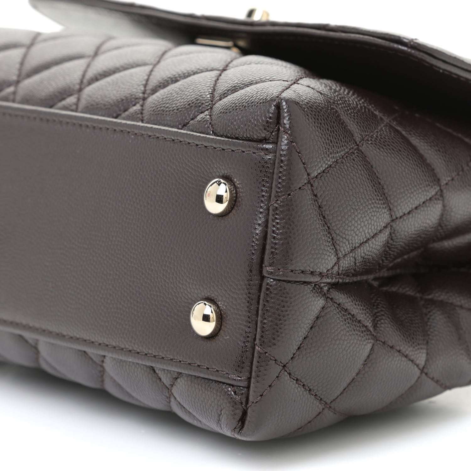 Chanel Caviar Quilted Mini Coco Handle Flap Dark Brown 6 of 11