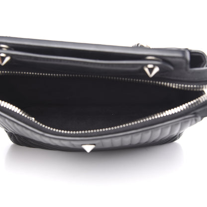 Fendi Shiny Nappa Trapuntata Small DotCom Click Chain Satchel Black 6 of 15