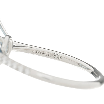 Tiffany Platinum Diamond Aquamarine Soleste Oval Double Halo Ring 65 11 5 of 7